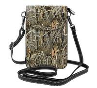 ASFgda Bolso bandolera pequeño con estampado de camuflaje amarillo y verde para mujer con ranura para tarjetas de crédito