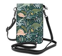 ASFgda Bolso bandolera pequeño con estampado de dinosaurio para mujer con ranura para tarjetas de crédito
