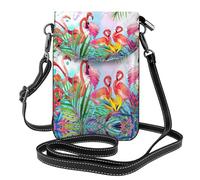 ASFgda Bolso bandolera pequeño con estampado de flamenco pintado para mujer con ranura para tarjetas de crédito