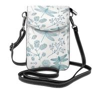 ASFgda Bolso bandolera pequeño con estampado de libélula para mujer con ranura para tarjetas de crédito