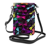 ASFgda Bolso bandolera pequeño con estampado de libélula para mujer con ranura para tarjetas de crédito