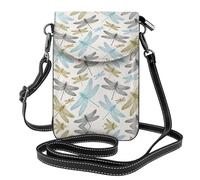 ASFgda Bolso bandolera pequeño con estampado de libélula para mujer con ranura para tarjetas de crédito
