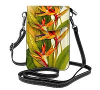 ASFgda Bolso bandolera pequeño con estampado de pájaro tropical para mujer, con ranura para tarjetas de crédito