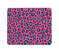 ASFgda Bonita alfombrilla de ratón con estampado de leopardo turquesa con borde cosido, cómoda alfombrilla de mouse con base de goma antideslizante para computadora, cafetería, hogar, oficina