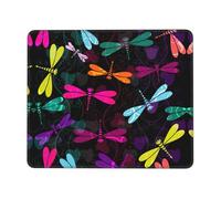 ASFgda Bonita alfombrilla de ratón con estampado de libélula con borde cosido, cómoda alfombrilla de mouse con base de goma antideslizante para computadora/cafetería/hogar/oficina