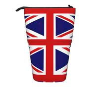 ASFgda Bonito estuche de pie con estampado de bandera del Reino Unido, estuche telescópico para suministros escolares y de oficina