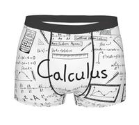 ASFgda Calzoncillos tipo bóxer para hombre, con estampado de cálculos geek, transpirables, elásticos, absorben la humedad, con cintura cómoda y flexible, Negro, M