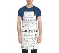 ASFgda Delantal impermeable con estampado de cálculo geek de matemáticas para hombres y mujeres, 2 bolsillos, delantal de chef ajustable para cocina y jardinería