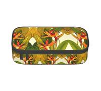 ASFgda Estuche de gran capacidad con estampado de pájaro tropical del paraíso, bolsa de cosméticos portátil, bolsa de almacenamiento de papelería de oficina.