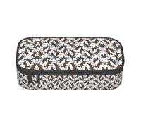 ASFgda Estuche de gran capacidad, duradero, con revestimiento plano, estampado de patas, bolsa de cosméticos portátil, bolsa de almacenamiento de papelería de oficina.