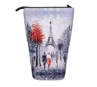 ASFgda Estuche para lápices con diseño de Torre Eiffel de París, estuche telescópico para bolígrafos, portalápices portátil, bolsa de almacenamiento para cosméticos