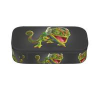 ASFgda Estuche para lápices con estampado de camaleón de gran capacidad, duradero, bolsa de cosméticos portátil, bolsa de almacenamiento de papelería de oficina.