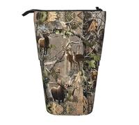 ASFgda Estuche para lápices con estampado de ciervos y alces de caza de vida silvestre, bolsa telescópica para bolígrafos, soporte portátil para lápices, bolsa de almacenamiento para cosméticos