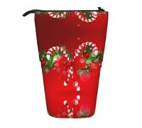 ASFgda Estuche para lápices con estampado de Feliz Navidad, estuche telescópico para bolígrafos, soporte portátil para lápices, bolsa de almacenamiento para cosméticos