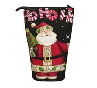 ASFgda Estuche para lápices con estampado de Feliz Navidad, estuche telescópico para bolígrafos, soporte portátil para lápices, bolsa de almacenamiento para cosméticos