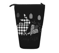 ASFgda Estuche para lápices con estampado de Pascua feliz de pie, bolsa telescópica, soporte portátil para lápices, bolsa de cosméticos de almacenamiento