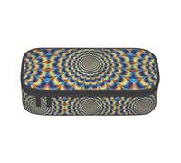 ASFgda Estuche para lápices impreso GIF de ilusión óptica en espiral de gran capacidad, bolsa de cosméticos portátil, bolsa de almacenamiento de papelería de oficina.