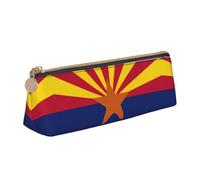 ASFgda Estuche triangular con estampado de bandera de Arizona, estuche con cremallera para bolígrafos, papelería, maquillaje, escuela, oficina y viajes