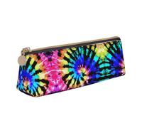 ASFgda Exotic Tribe - Estuche triangular con estampado de teñido anudado, estuche con cremallera para bolígrafos, papelería, maquillaje, escuela, oficina y viajes