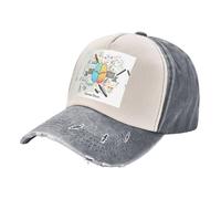 ASFgda Gorra de béisbol de algodón desgastado lavado con estampado de cerebro humano ajustable para hombre y mujer, gris, Talla única