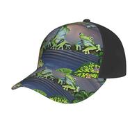 ASFgda Gorra de béisbol unisex ajustable con estampado de mariposas y lagos de verano con estampado de muchas ranas y de secado rápido, transpirable, ligera, para hombres y mujeres, deportes al aire