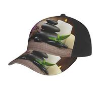 ASFgda Gorra de béisbol unisex ajustable con estampado de piedra Zen, secado rápido, transpirable, ligera, para hombres y mujeres, deportes al aire libre, color negro