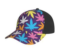 ASFgda Gorra de béisbol unisex ajustable y colorida con estampado de malas hierbas, de secado rápido, transpirable, ligera, para hombres y mujeres, deportes al aire libre, color negro