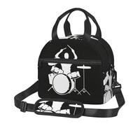 ASFgda Lonchera aislada con estampado de batería para hombres y mujeres, bolsa de almuerzo a prueba de fugas, bolsa de almuerzo reutilizable impermeable