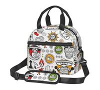 ASFgda Lonchera aislada con símbolos de salsa mexicana para hombres y mujeres, bolsa de almuerzo a prueba de fugas, bolsa de almuerzo reutilizable impermeable