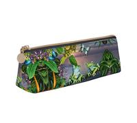 ASFgda Many Frogs Sing On The Branches - Estuche triangular con estampado de mariposas de verano para lápices, estuche con cremallera para papelería, maquillaje, escuela, oficina y viajes