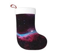 ASFgda Medias con estampado de galaxia del universo navideño, calcetines decorativos de vacaciones, decoraciones de fiesta de Navidad, adornos colgantes para chimenea