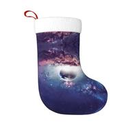 ASFgda Medias de Navidad con estampado abstracto del universo, calcetines decorativos de vacaciones, decoraciones de fiesta de Navidad, adornos colgantes para chimenea