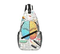 ASFgda Mochila bandolera ligera con estampado de cerebro humano para hombre, mochila cruzada para el pecho y el hombro