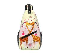 ASFgda Mochila bandolera ligera con estampado de jirafa y flores y mariposas, para el pecho, bandolera, informal, para hombre