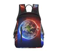 ASFgda Mochila casual con estampado de planeta espacial para hombres y mujeres, duradera, ligera, correas ergonómicas para los hombros