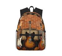 ASFgda Mochila clásica básica de viaje con estampado de guitarra, mochila escolar universitaria, mochila impermeable casual para la universidad, viajes, trabajo