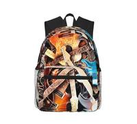 ASFgda Mochila clásica básica de viaje con estampado de guitarra, mochila universitaria, mochila escolar impermeable, mochila casual para la universidad, viajes, trabajo