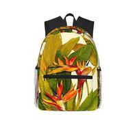 ASFgda Mochila clásica básica de viaje con estampado de pájaro tropical del paraíso, mochila escolar universitaria, mochila impermeable casual para la universidad, viajes, trabajo