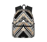 ASFgda Mochila clásica básica de viaje con estampado en zigzag, color negro, blanco, marrón, mochila escolar, mochila impermeable para la universidad, viajes, trabajo