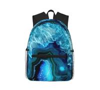 ASFgda Mochila clásica básica de viaje con estampado turquesa azul aguamarina, mochila universitaria, mochila escolar impermeable, mochila casual para la universidad, viajes, trabajo