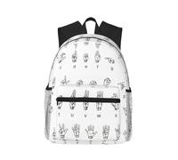 ASFgda Mochila clásica básica de viaje con lenguaje de señas, mochila impresa, mochila escolar universitaria, mochila impermeable casual para la universidad, viajes, trabajo