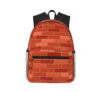 ASFgda Mochila clásica básica de viaje con textura de pared de ladrillo rojo, mochila escolar universitaria, mochila impermeable casual para la universidad, viajes y trabajo