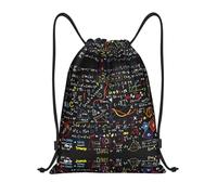 ASFgda Mochila con cordón, impermeable, con estampado de fórmula matemática, bolsa de gimnasio para mujeres y hombres, ligera, gimnasio, yoga, casual, al aire libre, Negro, M