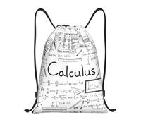 ASFgda Mochila con cordón, impermeable, para deportes, matemáticas, geometría, geek, cálculo, bolsa de gimnasio para mujeres y hombres, ligera, gimnasio, yoga, casual, al aire libre, Negro, S