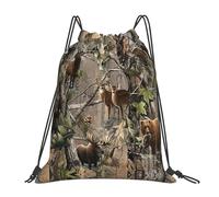 ASFgda Mochila deportiva con cordón para caza, ciervo, oso, alce, bolsa de almacenamiento para gimnasio, viajes, yoga, playa, para hombres y mujeres