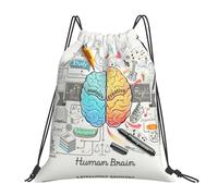 ASFgda Mochila deportiva con cordón y estampado de cerebro humano para gimnasio, viajes, yoga, playa, para hombres y mujeres