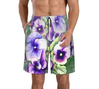 ASFgda Pantalones cortos de secado rápido para hombre, con estampado de pensamientos perfectos, pantalones cortos con cordón y bolsillos y forro de malla, traje de baño de verano, blanco, XXL