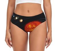 ASFgda Ropa interior transpirable con estampado de galaxia del espacio exterior para mujer, ropa interior elástica, súper suave y cómoda, disponible en tallas grandes, Negro, S