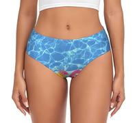 ASFgda Ropa interior transpirable con estampado de vacaciones de verano para mujer, ropa interior elástica, súper suave y cómoda, disponible en tallas grandes, Negro, 3XL