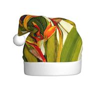 ASFgda Sombrero de Papá Noel con estampado de pájaro tropical del paraíso para adultos, unisex, clásico, para fiestas de Año Nuevo